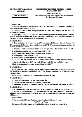 Kỳ thi chọn học sinh giỏi lớp 12 thpt năm học 2008 - 2009 môn thi  sinh học thời gian làm bài 180 phút (không kể thời gian giao đề)
